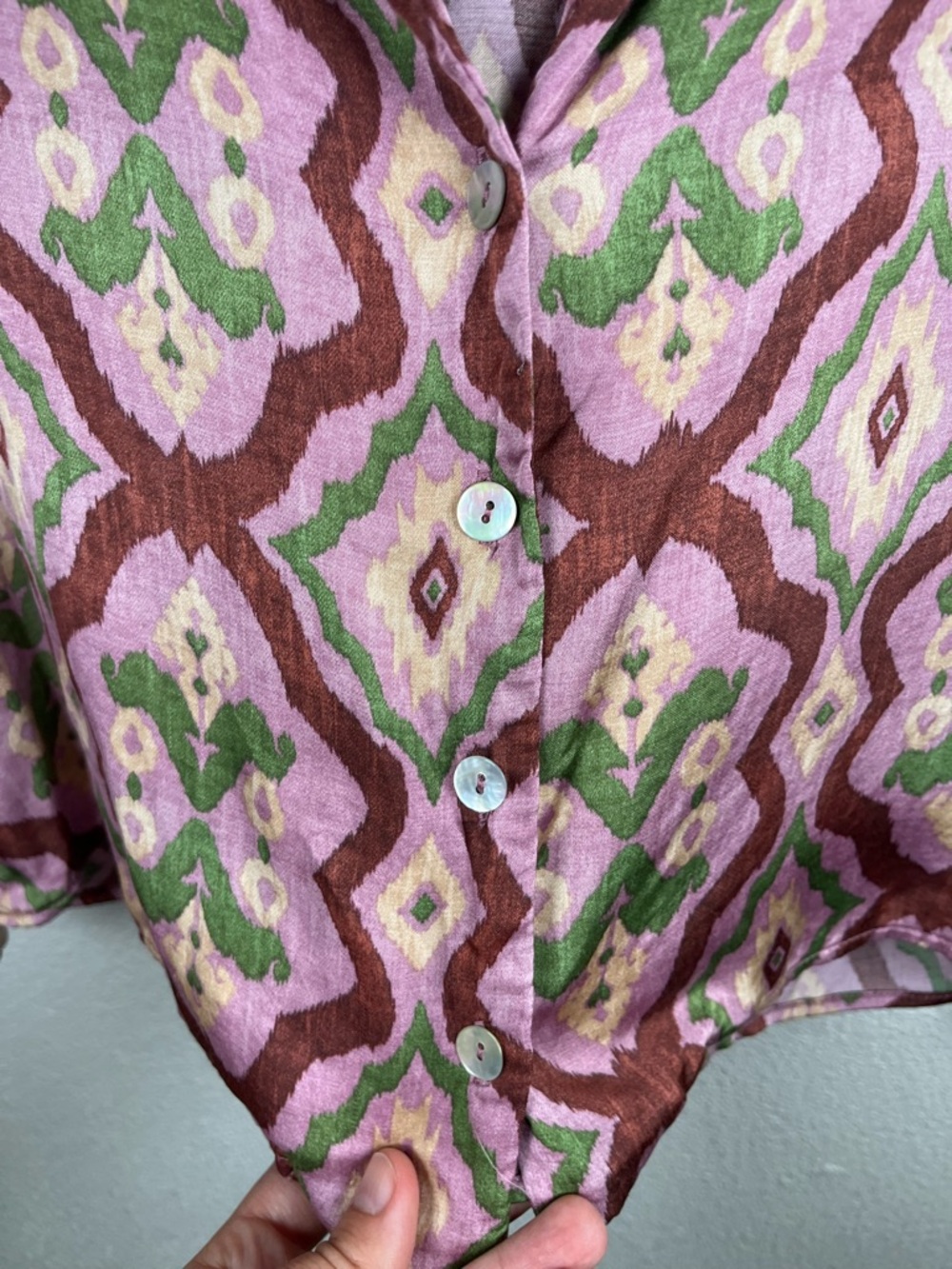 Zara Cropped Open Collar Satin Shirt - Picture 5 of 8